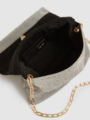 Embellished Chainmail Shoulder Bag Silver | Women