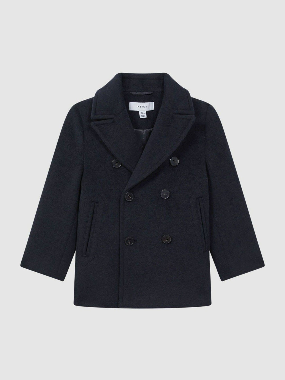 9-13 yrs Wool Blend Twill Double Breasted Coat Navy | Children & Baby