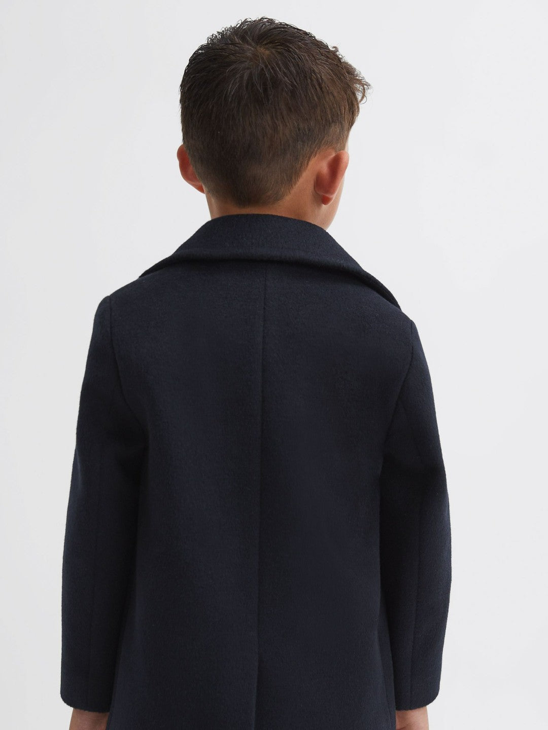 9-13 yrs Wool Blend Twill Double Breasted Coat Navy | Children & Baby