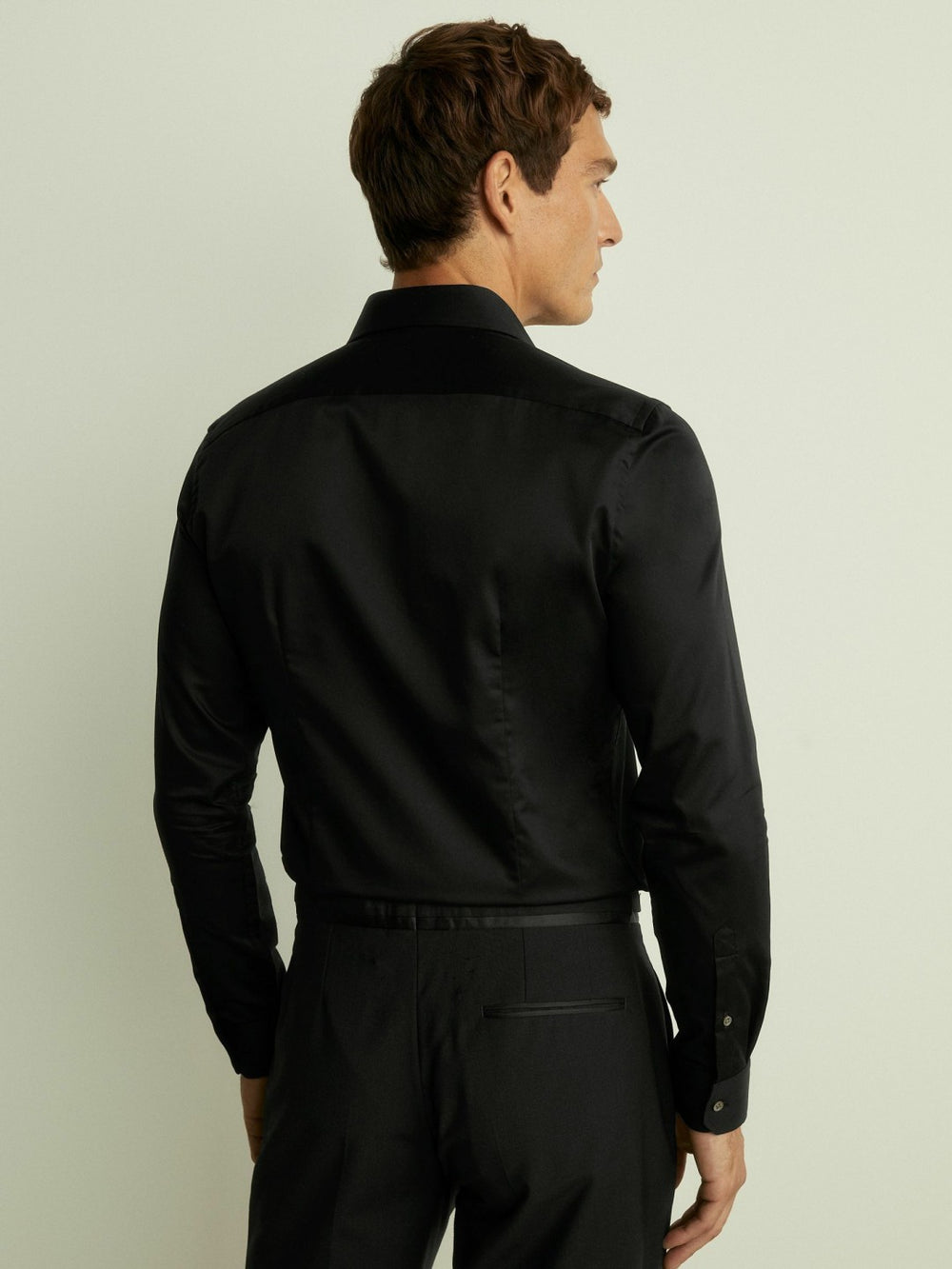 Slim Fit Cotton Dinner Shirt Black | Men