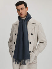 Wool and Cashmere Scarf Airforce Blue | Men