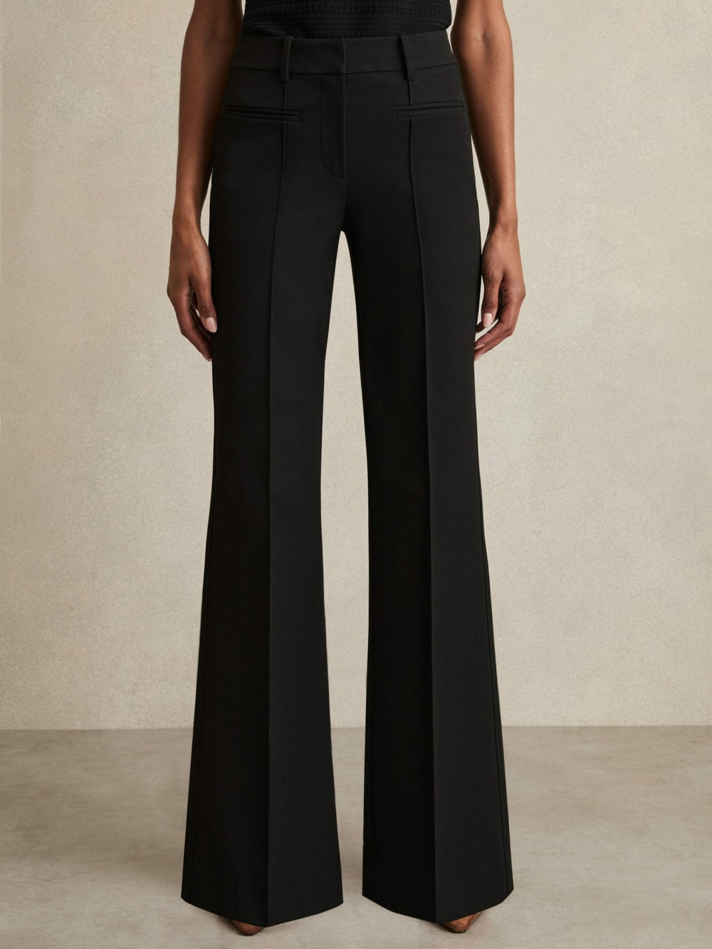 High Rise Flared Trousers Black | Women
