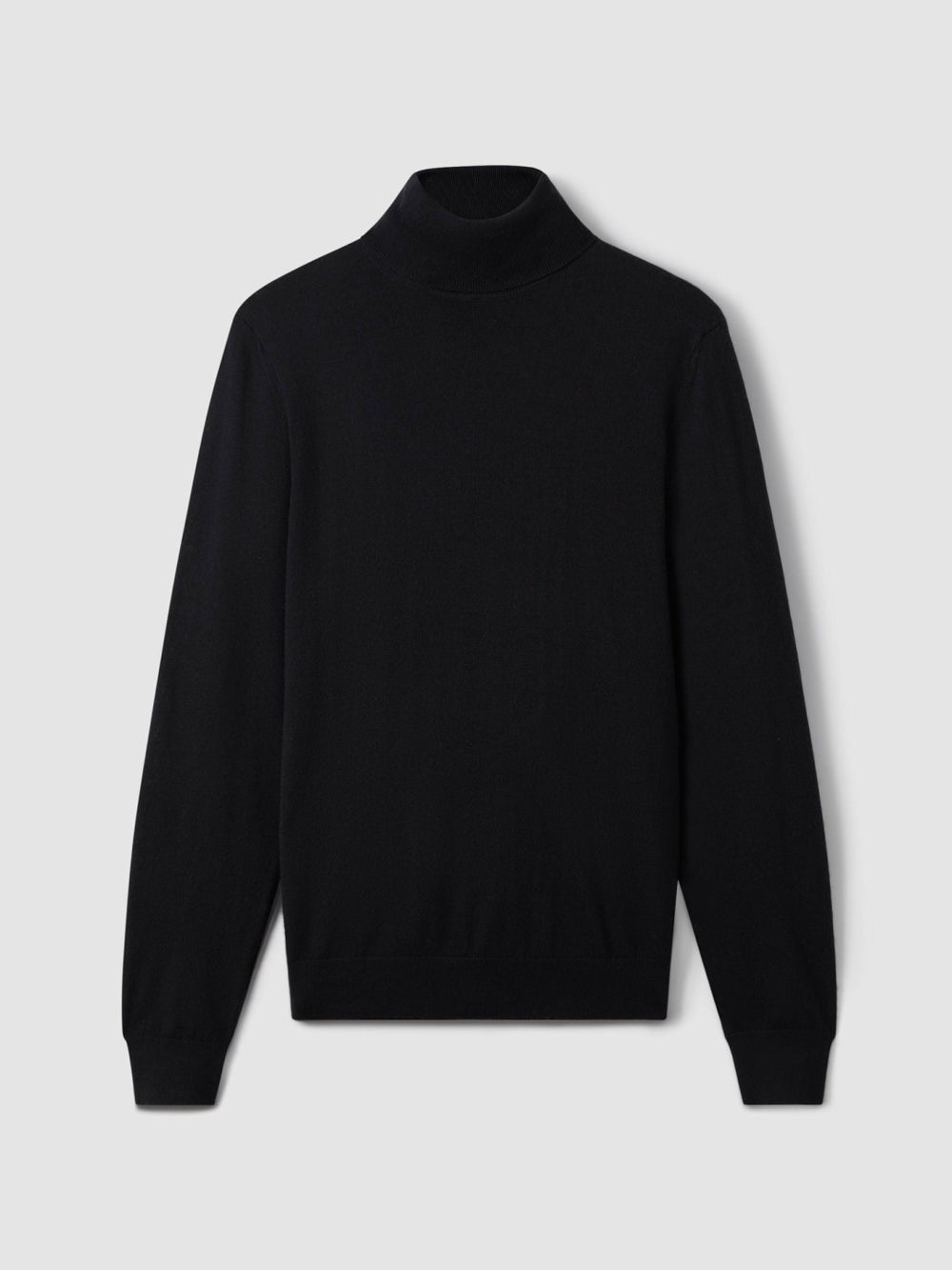 Slim Fit Merino Wool Roll Neck Jumper Navy | Men
