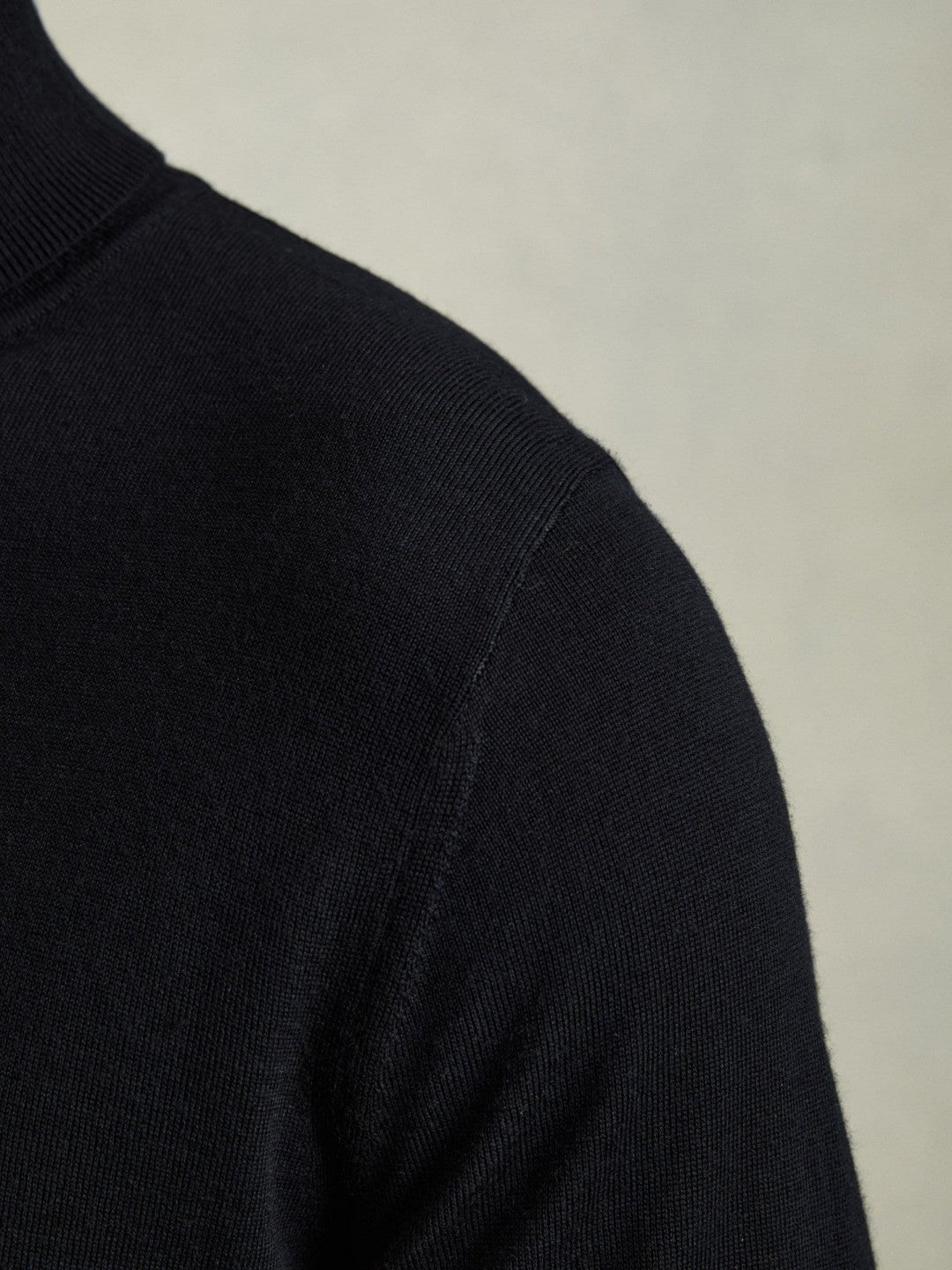 Slim Fit Merino Wool Roll Neck Jumper Navy | Men