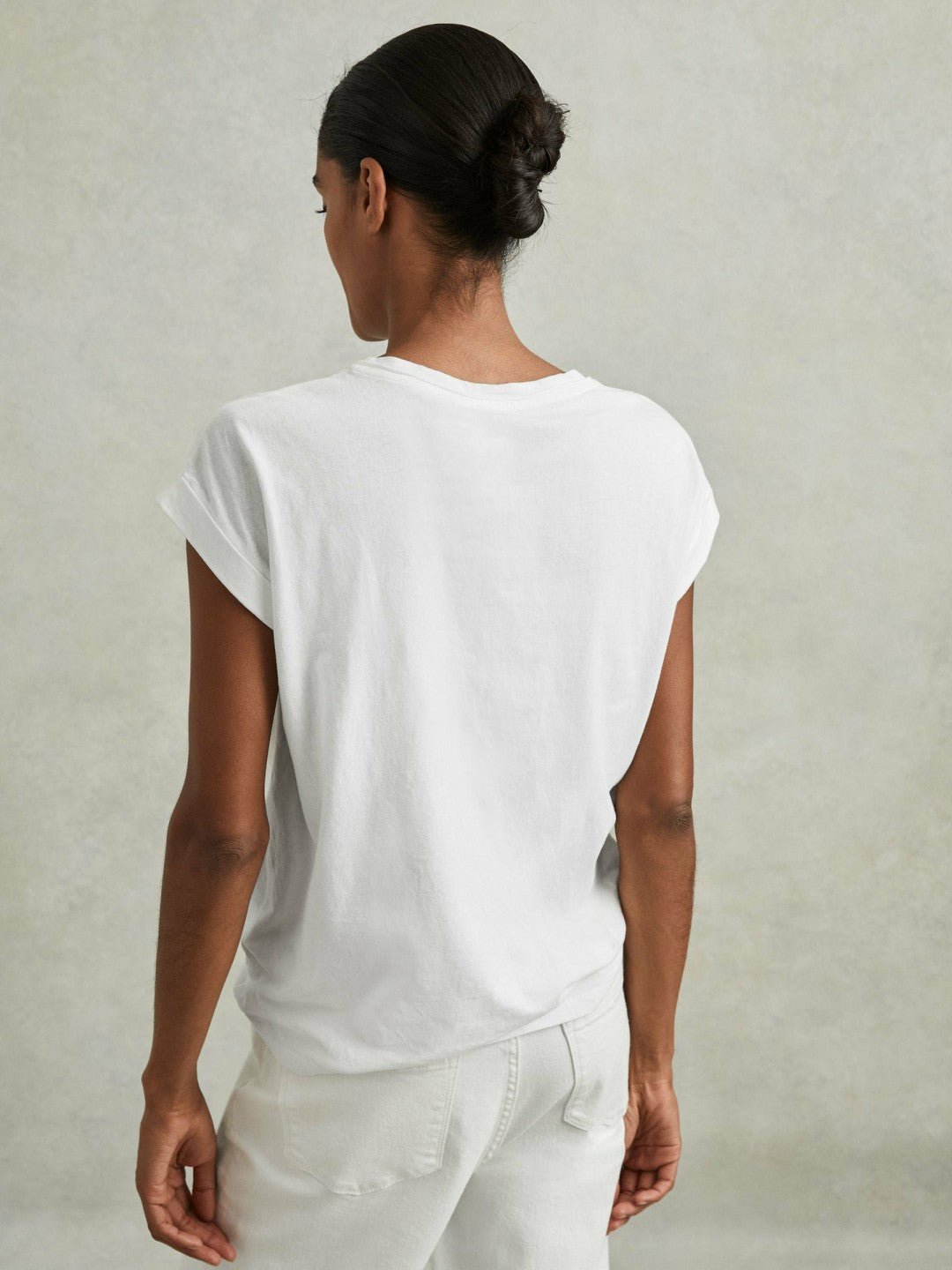 Cotton-Jersey Crew Neck T-Shirt White | Women