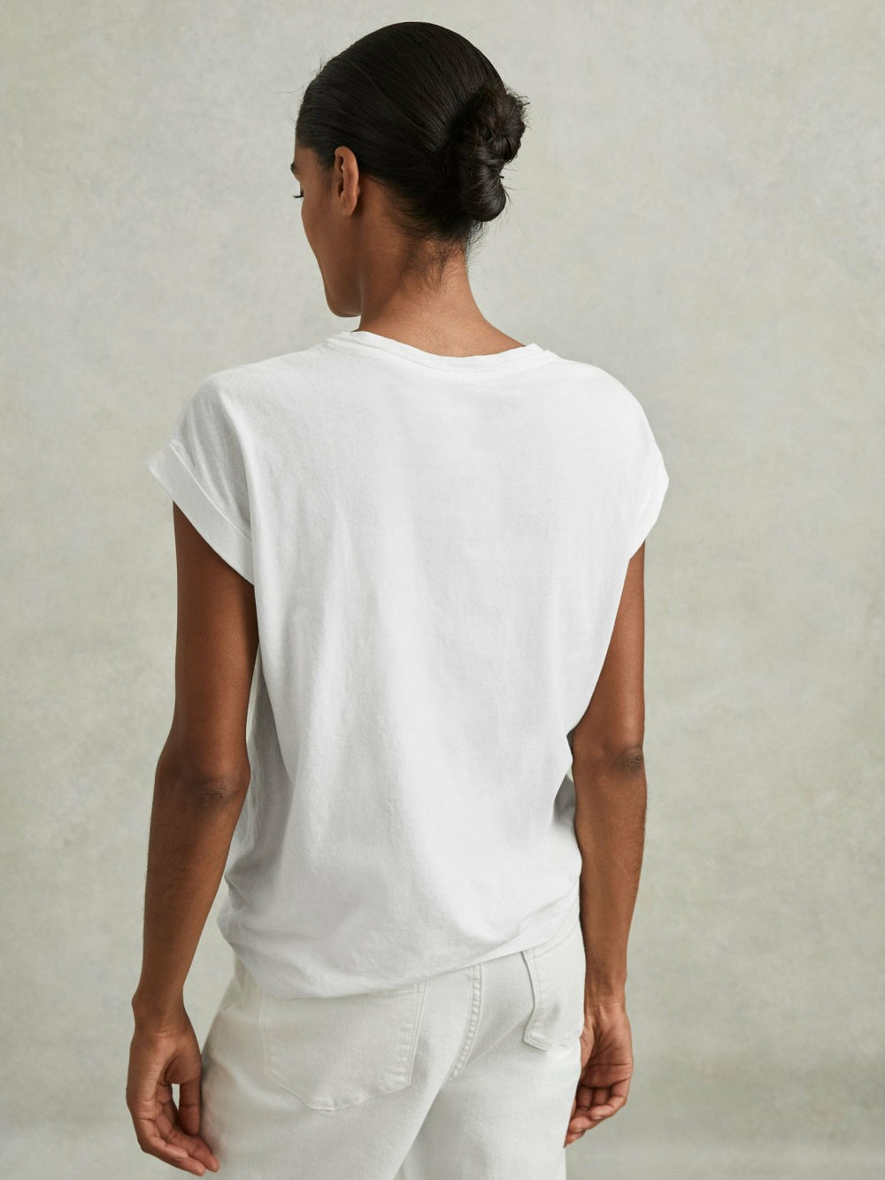 Cotton-Jersey Crew Neck T-Shirt White | Women