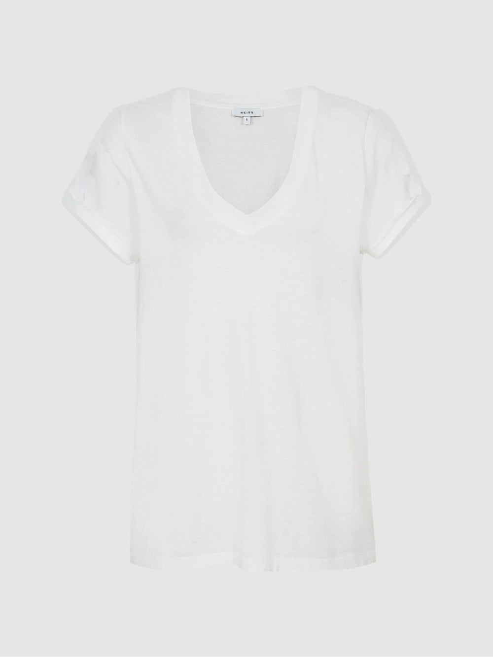 Cotton-Jersey V-Neck T-Shirt White | Women