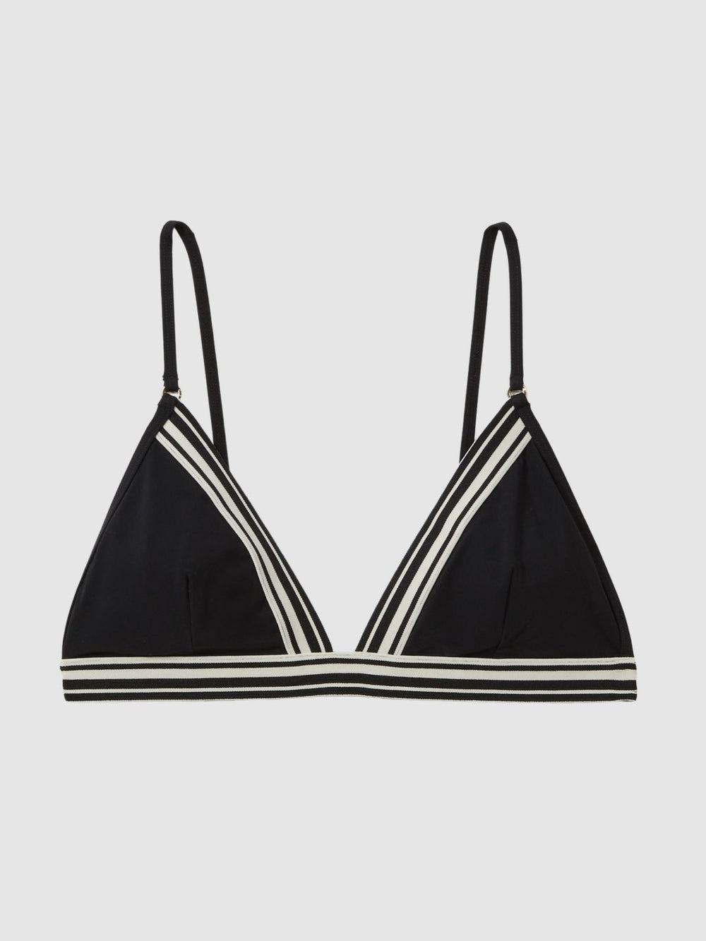 Triangle Colourblock Bikini Top Black | Women