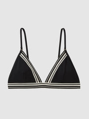 Triangle Colourblock Bikini Top Black | Women