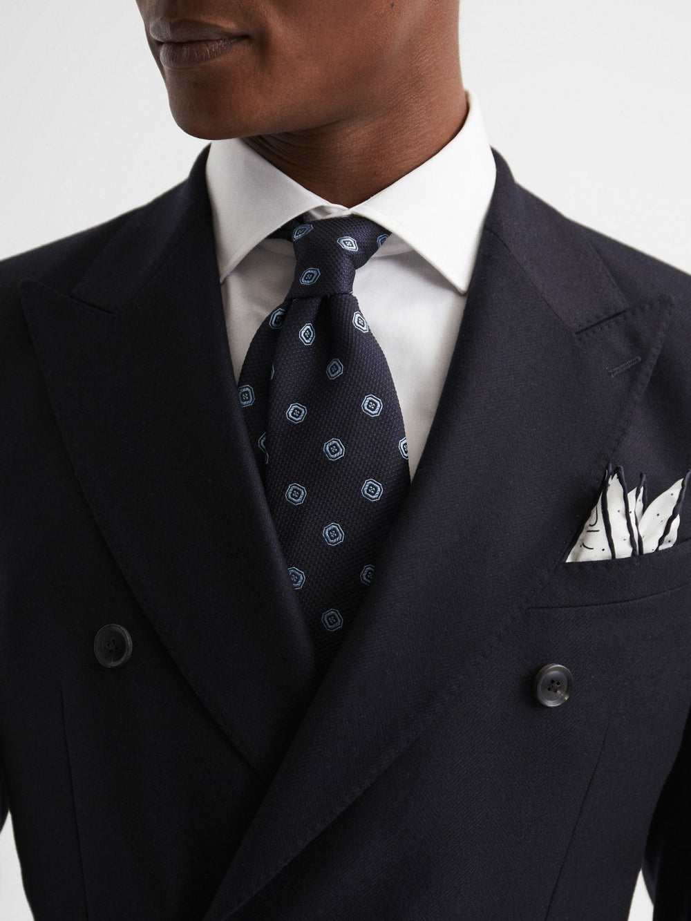 Polka Dot Silk Pocket Square White | Men