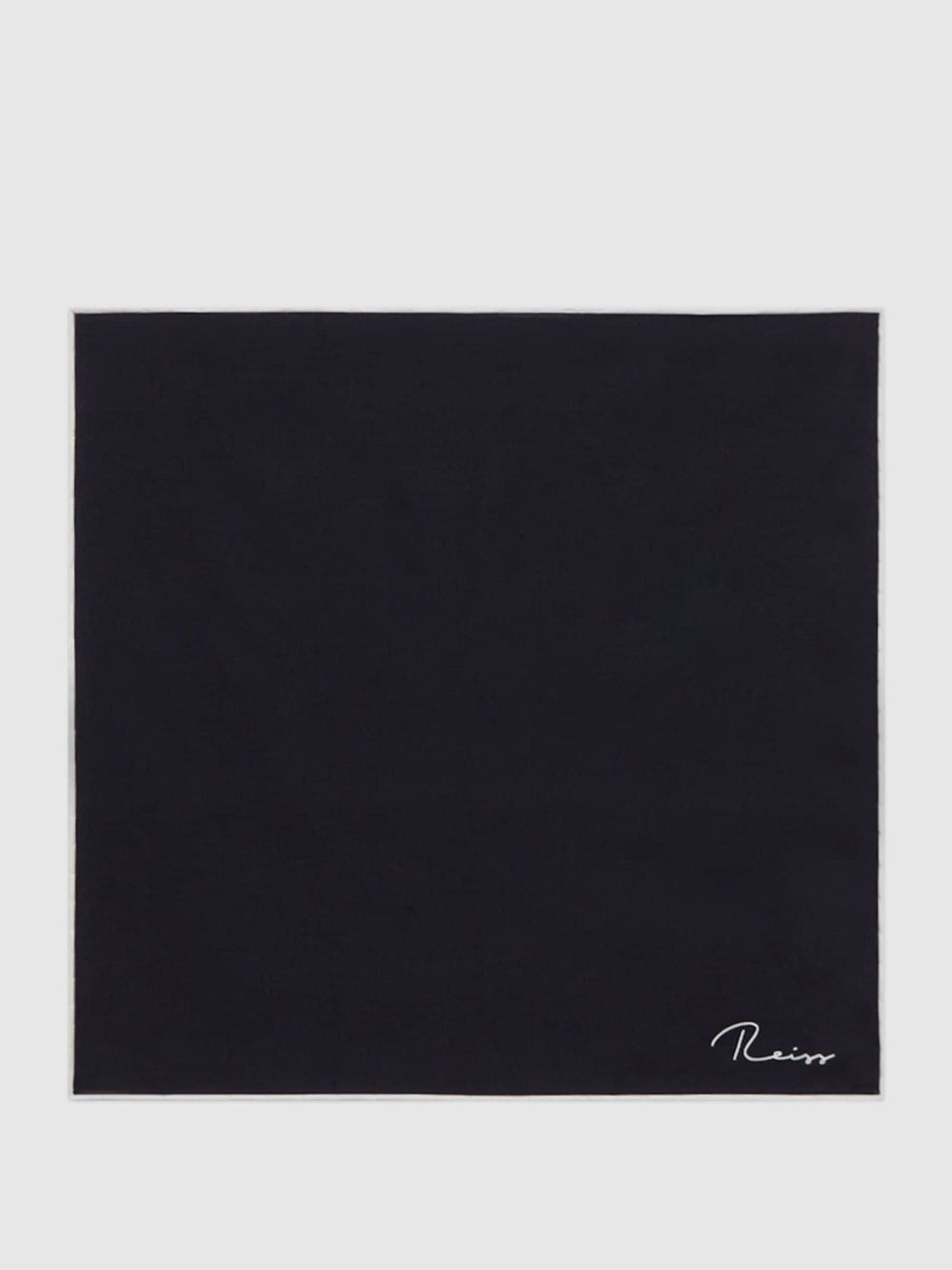 Plain Silk Pocket Square Navy | Men