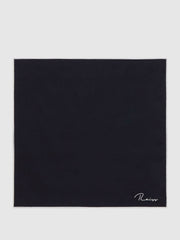Plain Silk Pocket Square Navy | Men