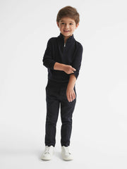4-9 yrs Merino Wool Zip-Neck Jumper Navy | Children & Baby