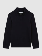 4-9 yrs Merino Wool Zip-Neck Jumper Navy | Children & Baby