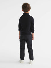 4-9 yrs Merino Wool Zip-Neck Jumper Navy | Children & Baby
