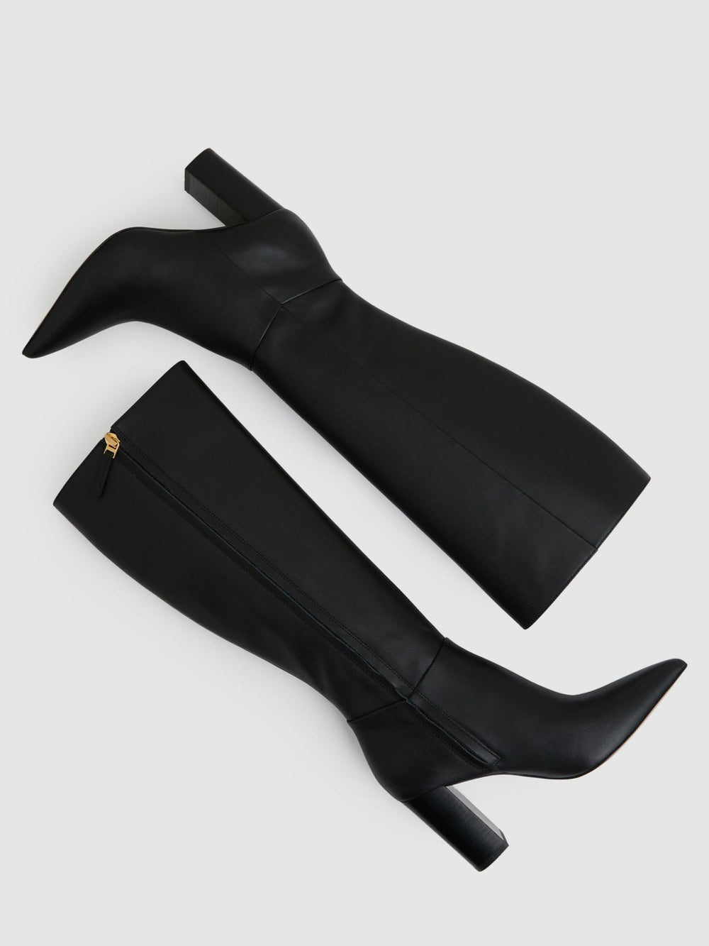 Block Heel Knee High Boots Black | Women