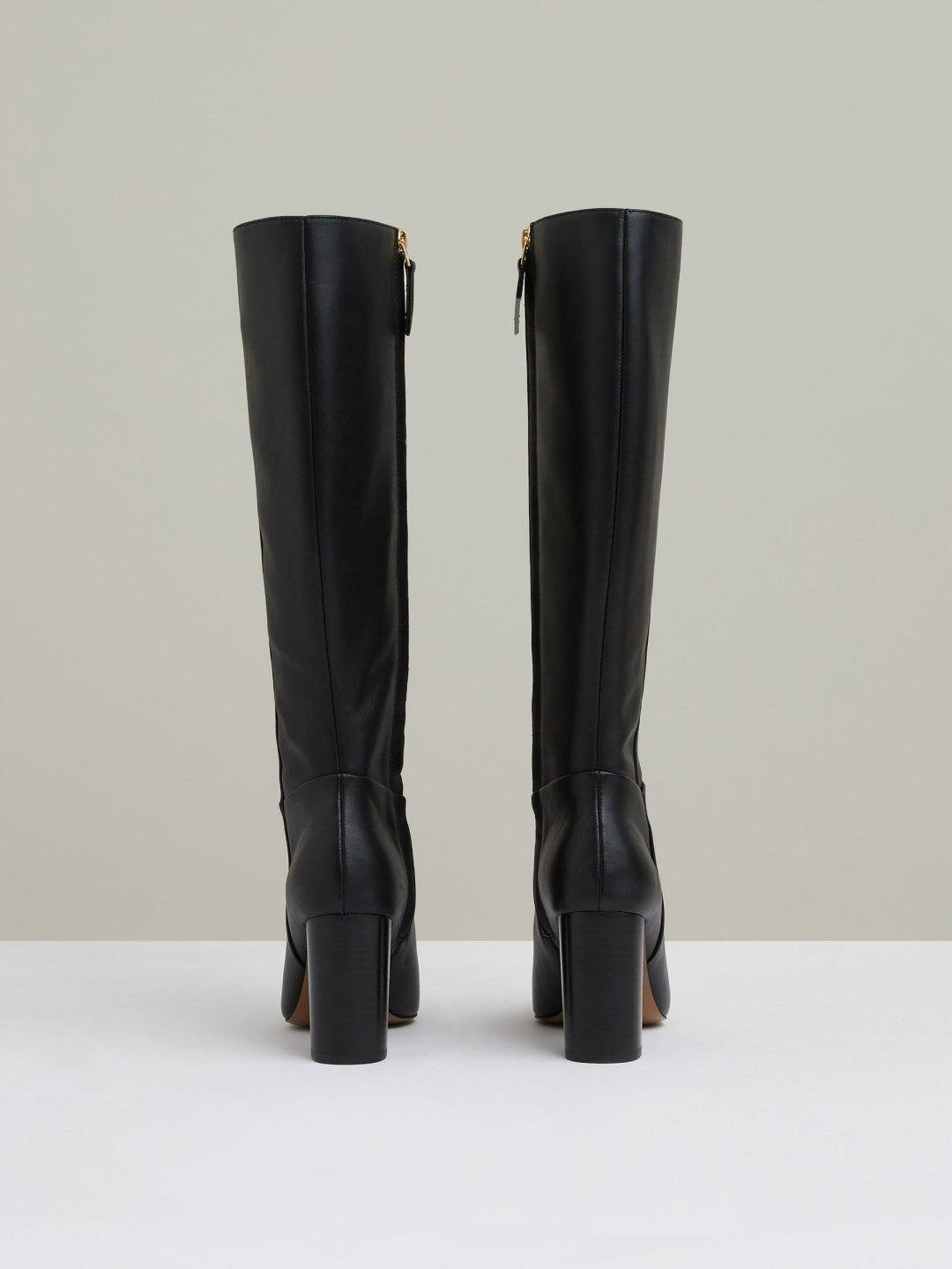 Block Heel Knee High Boots Black | Women