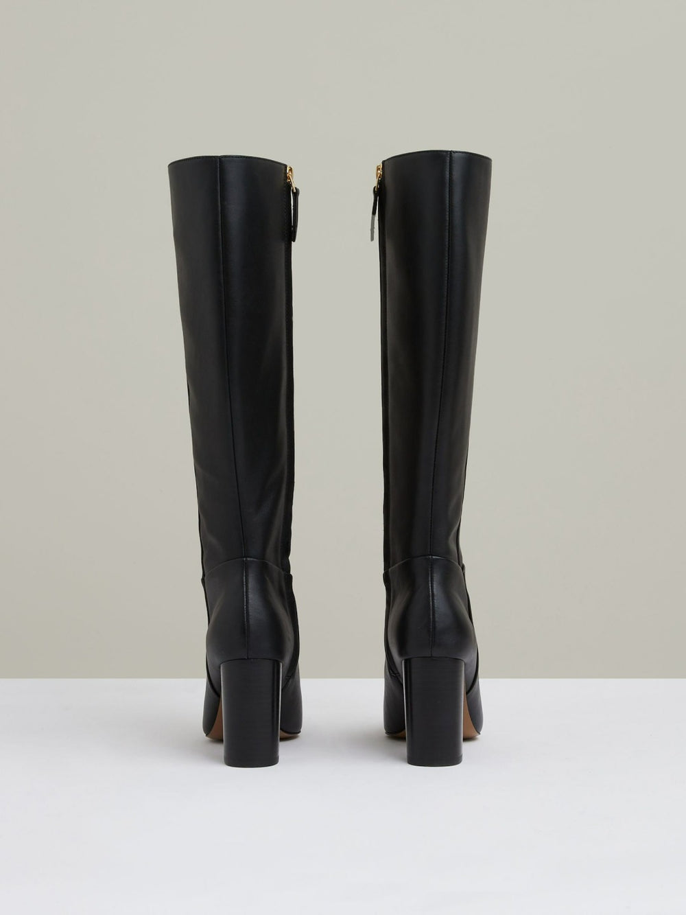 Block Heel Knee High Boots Black | Women