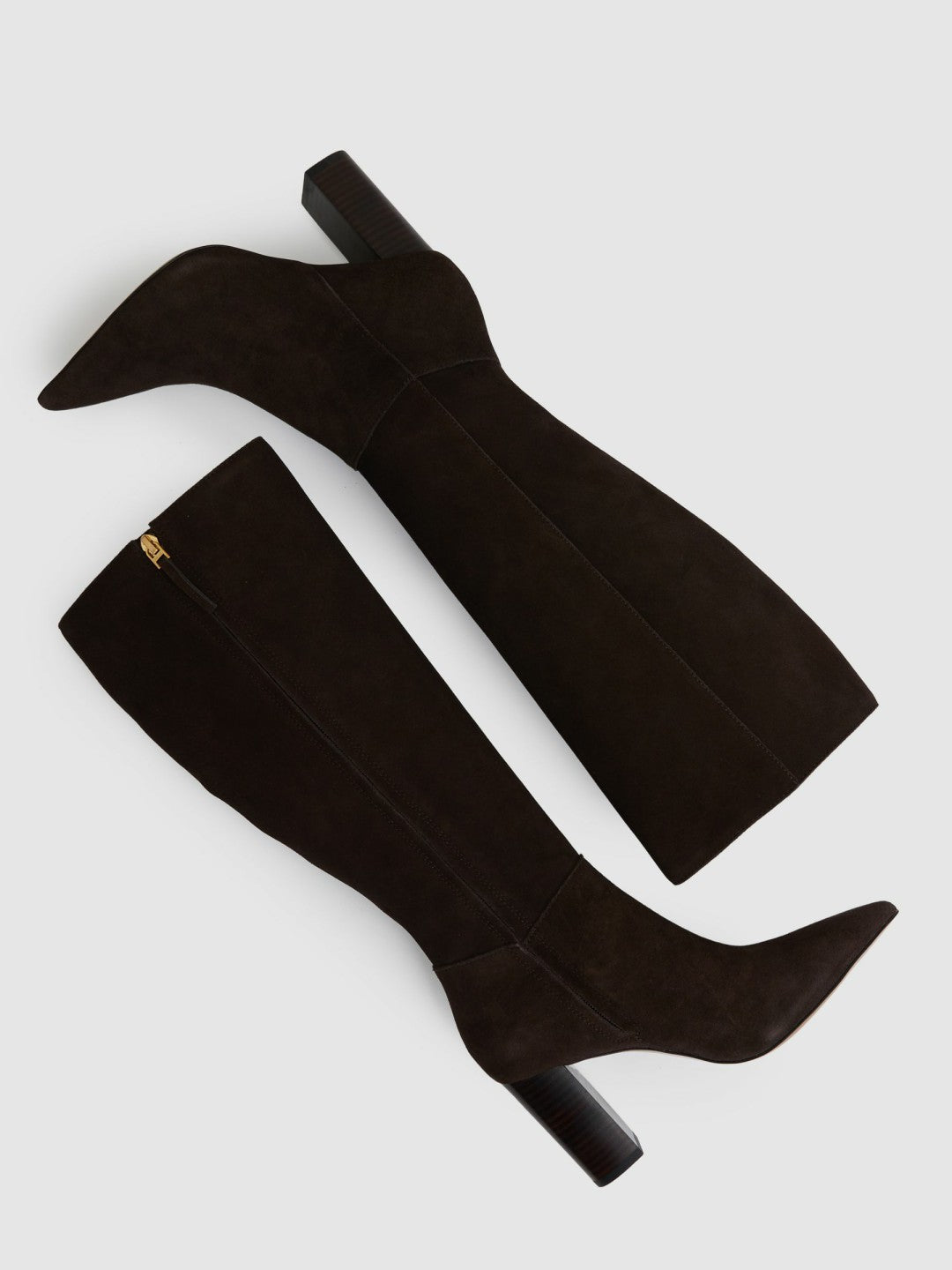 Block Heel Knee High Boots Chocolate | Women