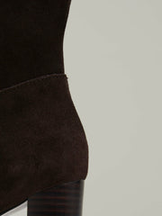 Block Heel Knee High Boots Chocolate | Women