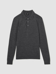 Merino Wool Polo Shirt Derby Grey Marl | Men