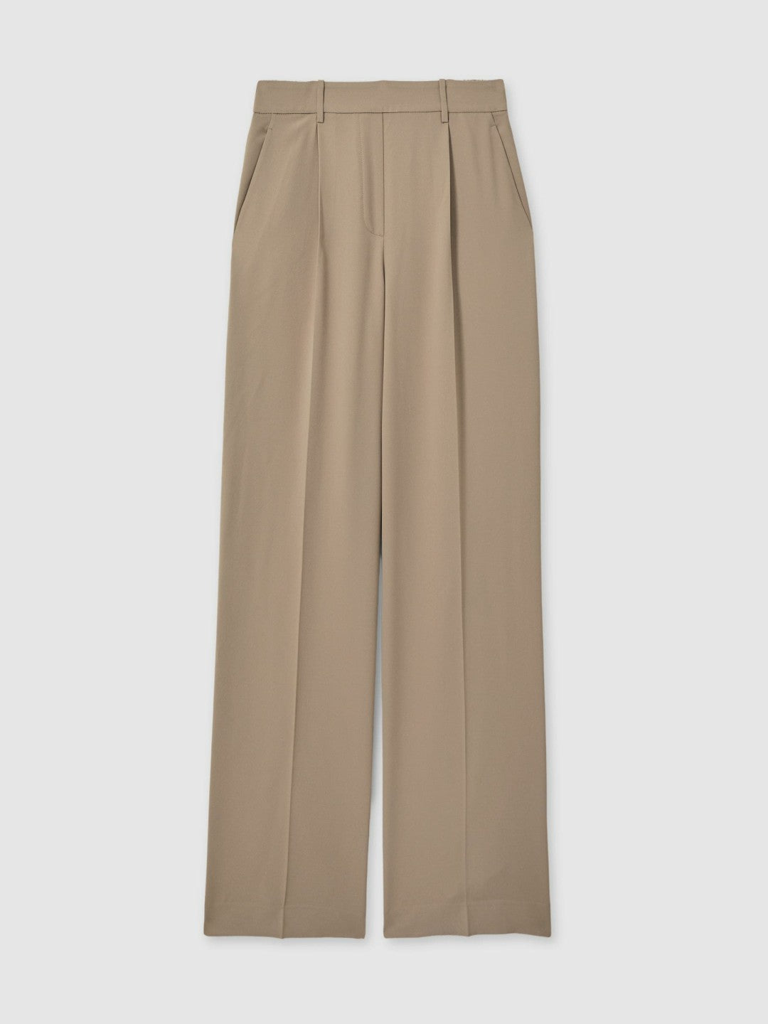 Half-Elasticated Wide Leg Trousers Mink Neutral | Women