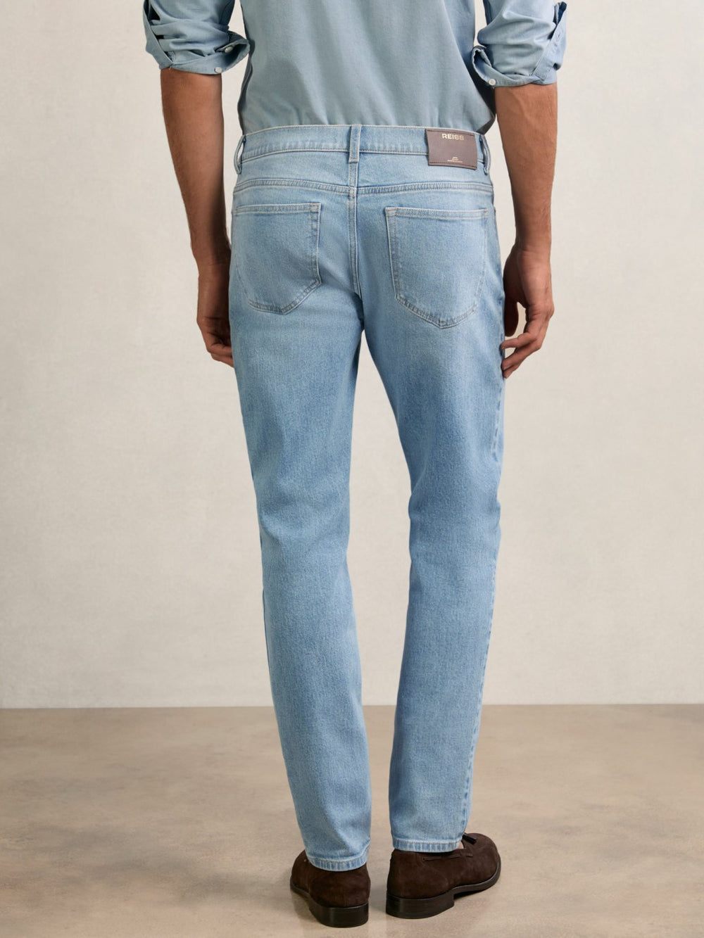 Cotton-Stretch Slim-Fit Jeans Light Blue Wash | Men