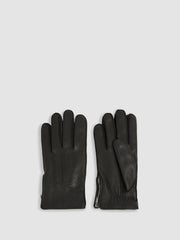 Leather Zip-Side Gloves Black | Men