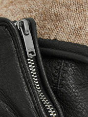 Leather Zip-Side Gloves Black | Men