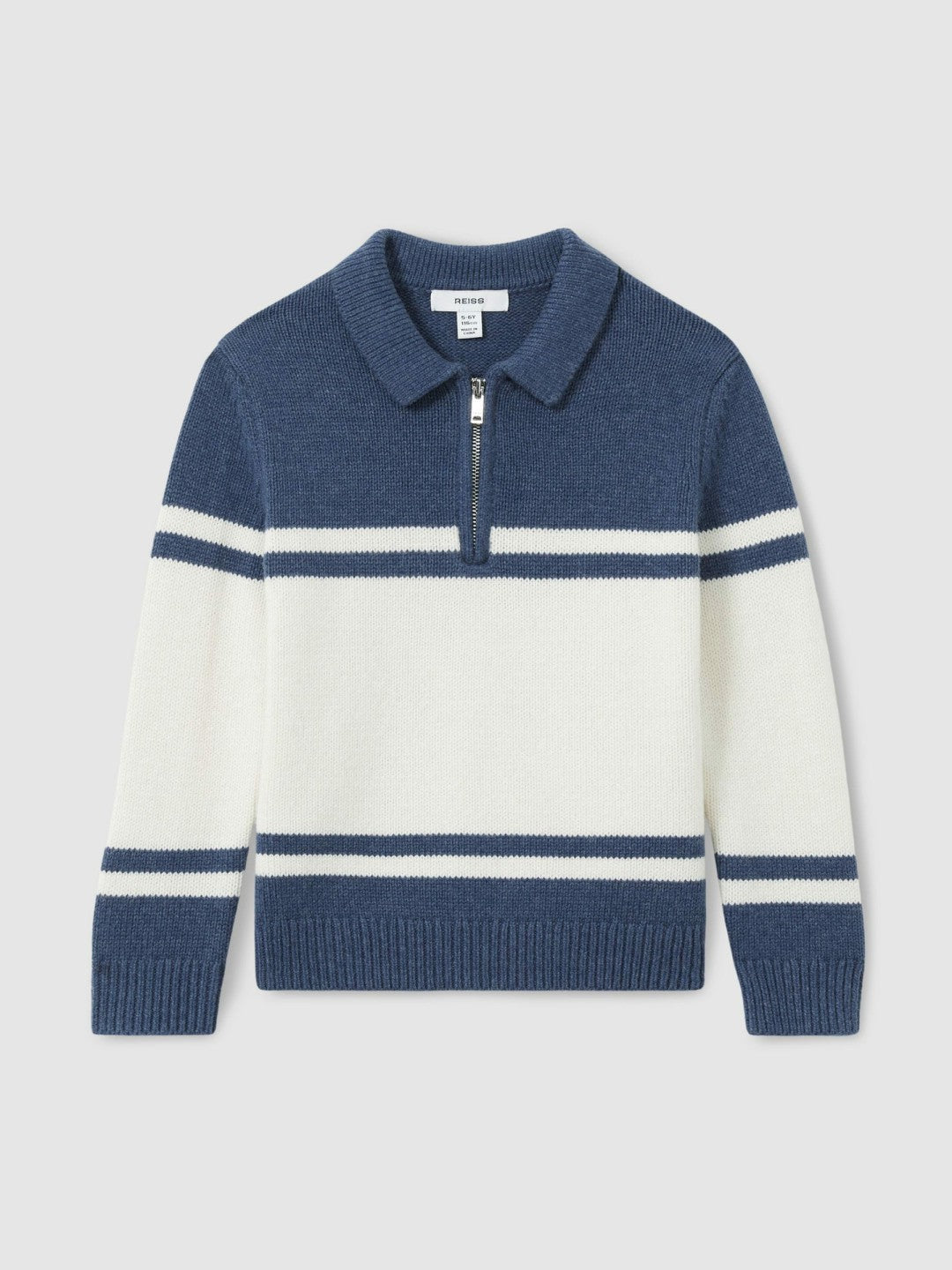 9-13 yrs Half-Zip Colour-Block Polo Shirt Blue/White | Children & Baby