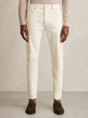 Cotton-Stretch Slim-Fit Jeans White | Men