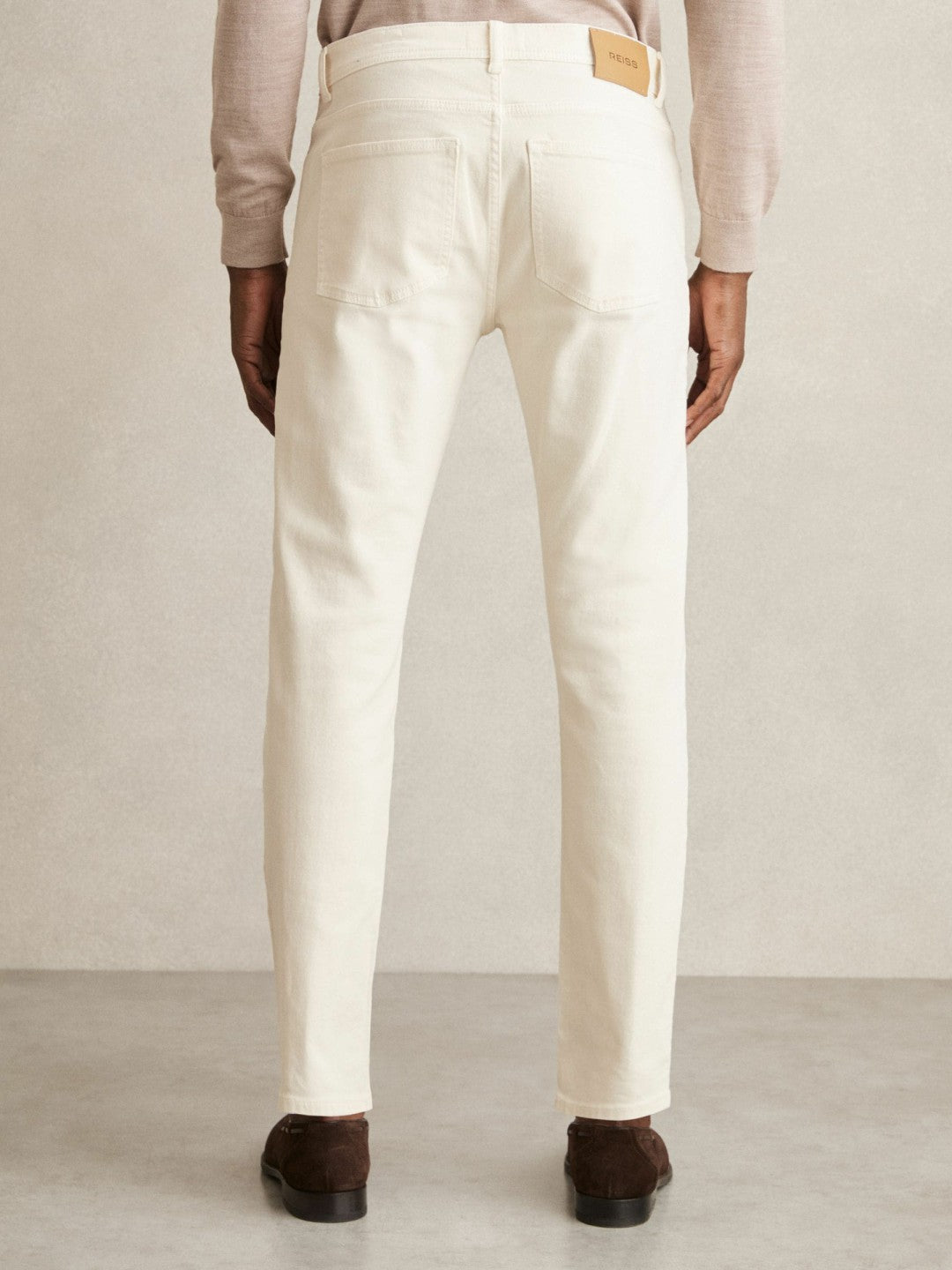 Cotton-Stretch Slim-Fit Jeans White | Men
