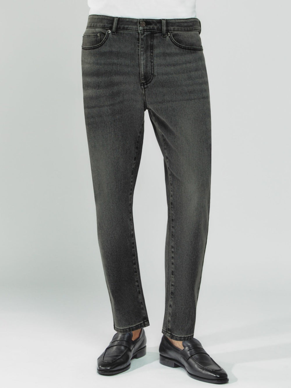 Relaxed-Fit Cropped Jeans Washed Black | Men