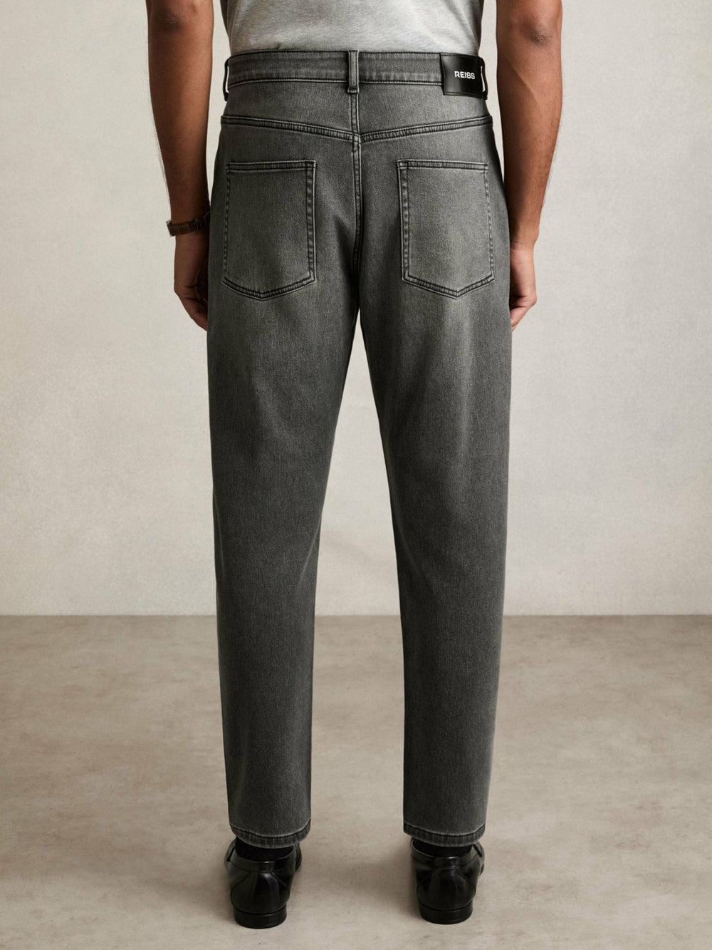 Relaxed-Fit Cropped Jeans Washed Black | Men