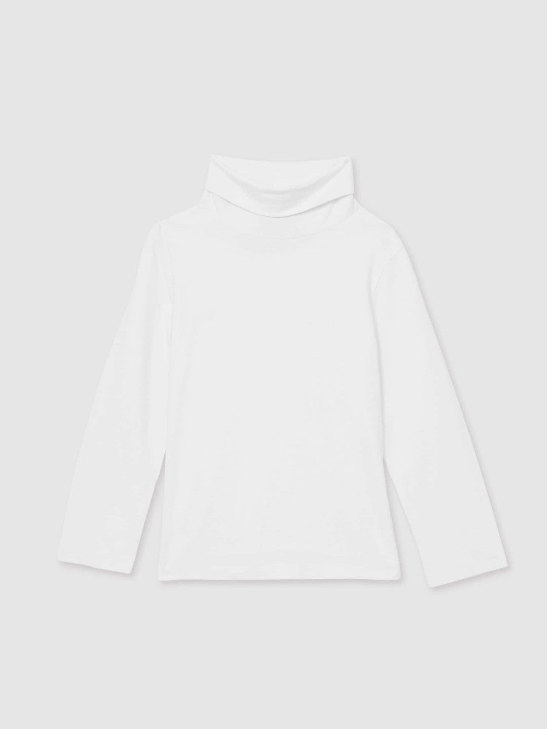 9-13 yrs Cotton-Jersey Roll-Neck Top with Stretch Ivory | Children & Baby