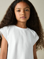 4-9 yrs Cotton-Jersey Cropped T-Shirt White | Children & Baby