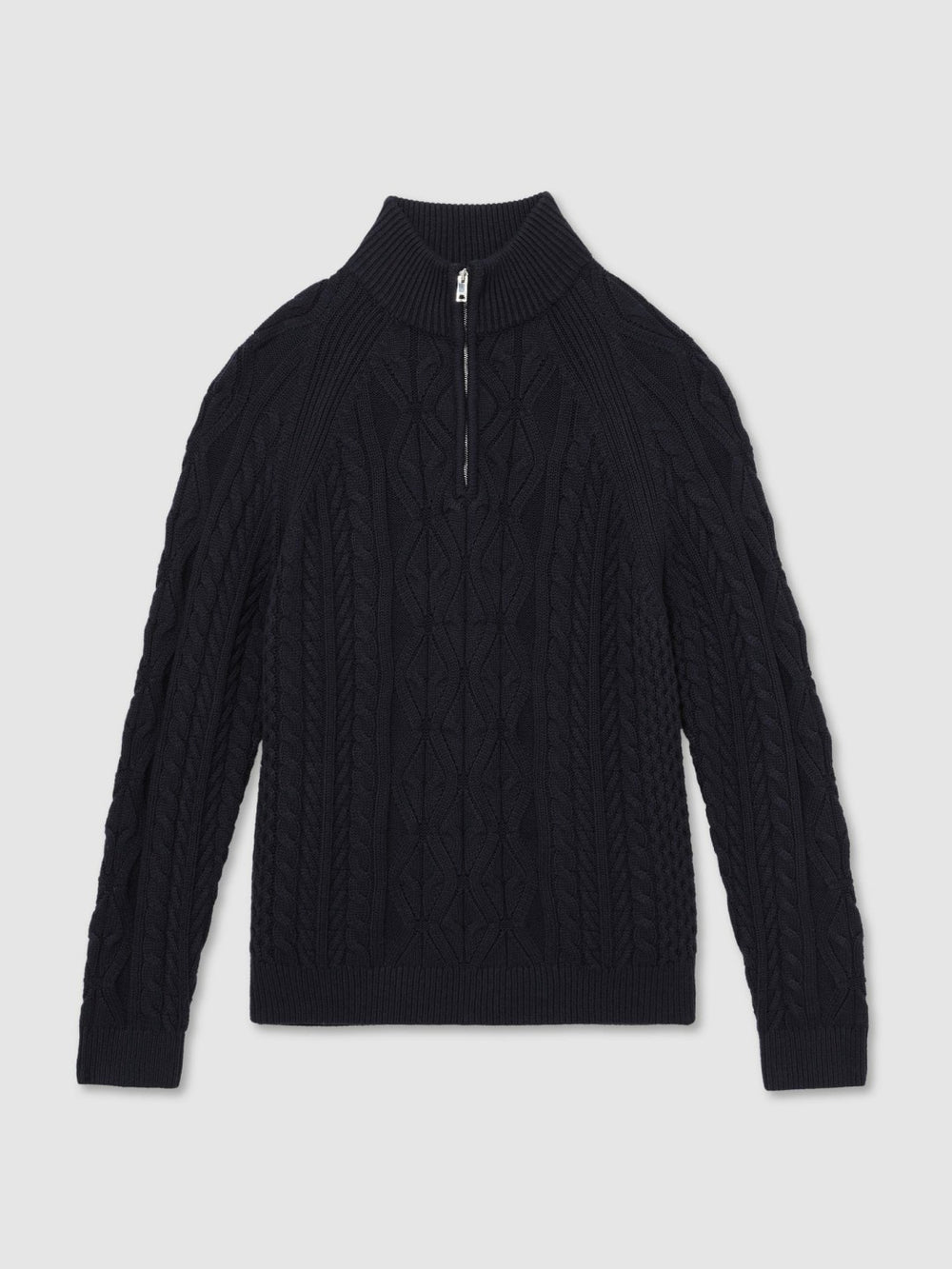 Cable-Knit Half-Zip Jumper Navy | Men