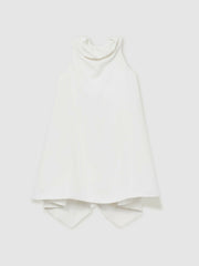 13-14 yrs High-Neck Drape Back Dress Ivory | Children & Baby