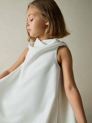 13-14 yrs High-Neck Drape Back Dress Ivory | Children & Baby