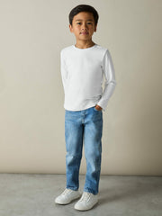 3-9 yrs Cotton Jersey Long Sleeve T-Shirts 3 Pack White/Soft Grey/Navy | Children & Baby