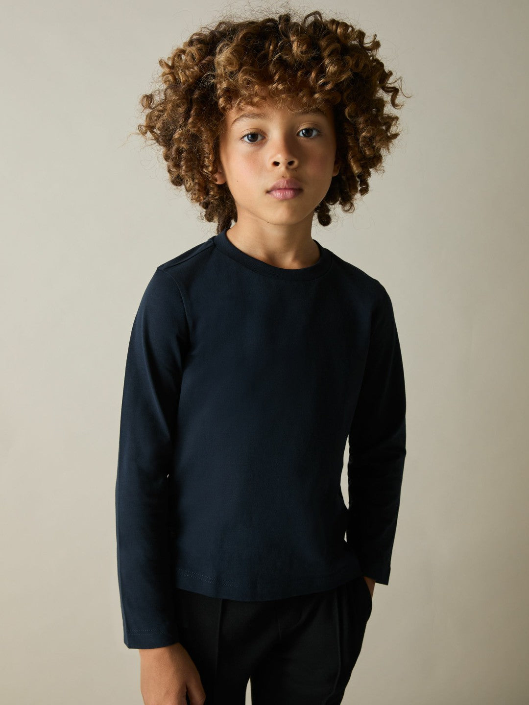 9-13 yrs Cotton Jersey Long Sleeve T-Shirts 3 Pack White/Soft Grey/Navy | Children & Baby