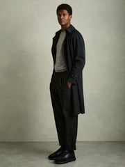 Leather Suede Running Trainers All Black | Men