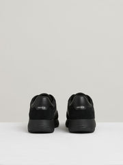 Leather Suede Running Trainers All Black | Men