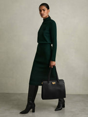 Grained Leather Tote Bag Black | Women