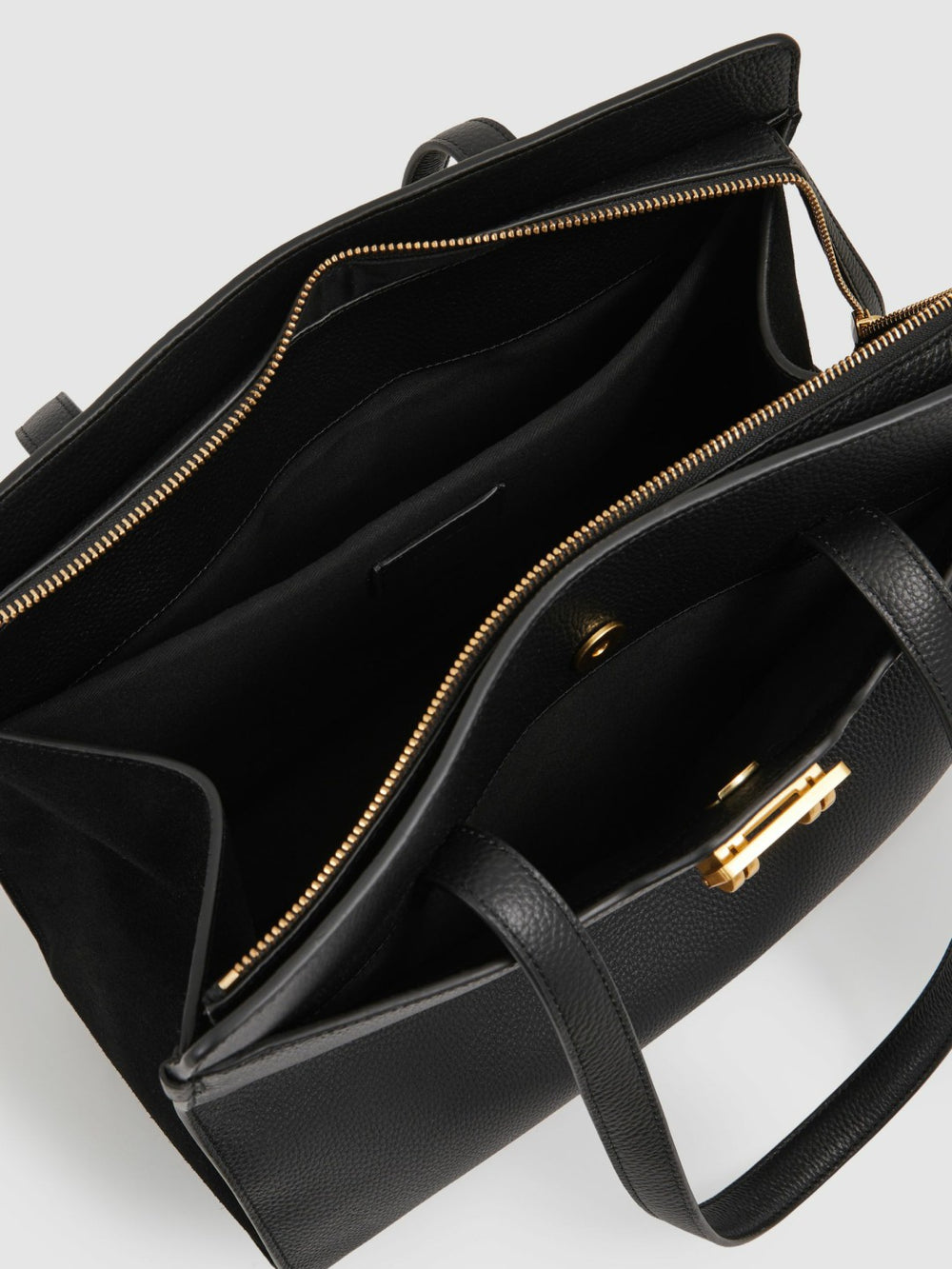 Grained Leather Tote Bag Black | Women