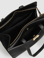 Grained Leather Tote Bag Black | Women