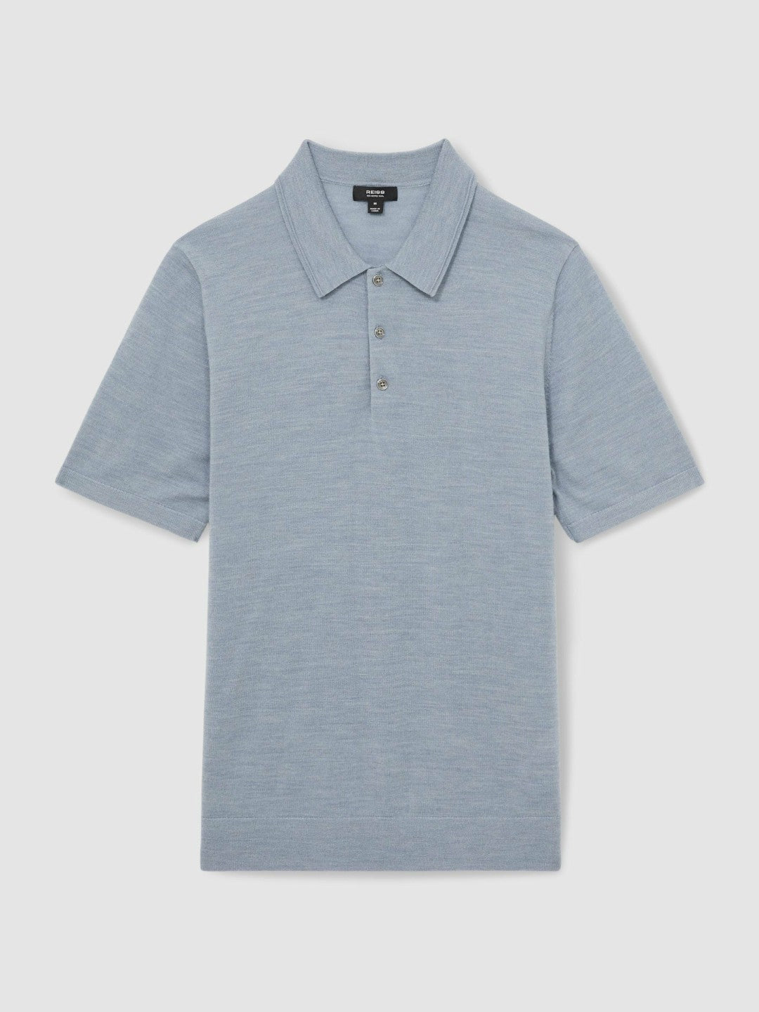 Merino Wool Polo Shirt Soft Blue | Men