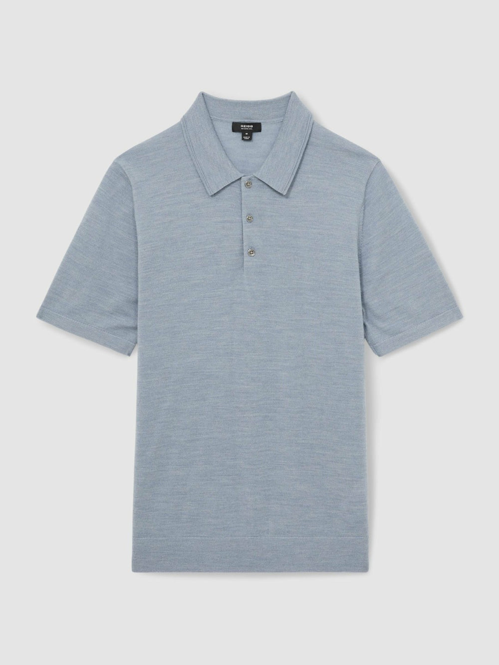 Merino Wool Polo Shirt Soft Blue | Men