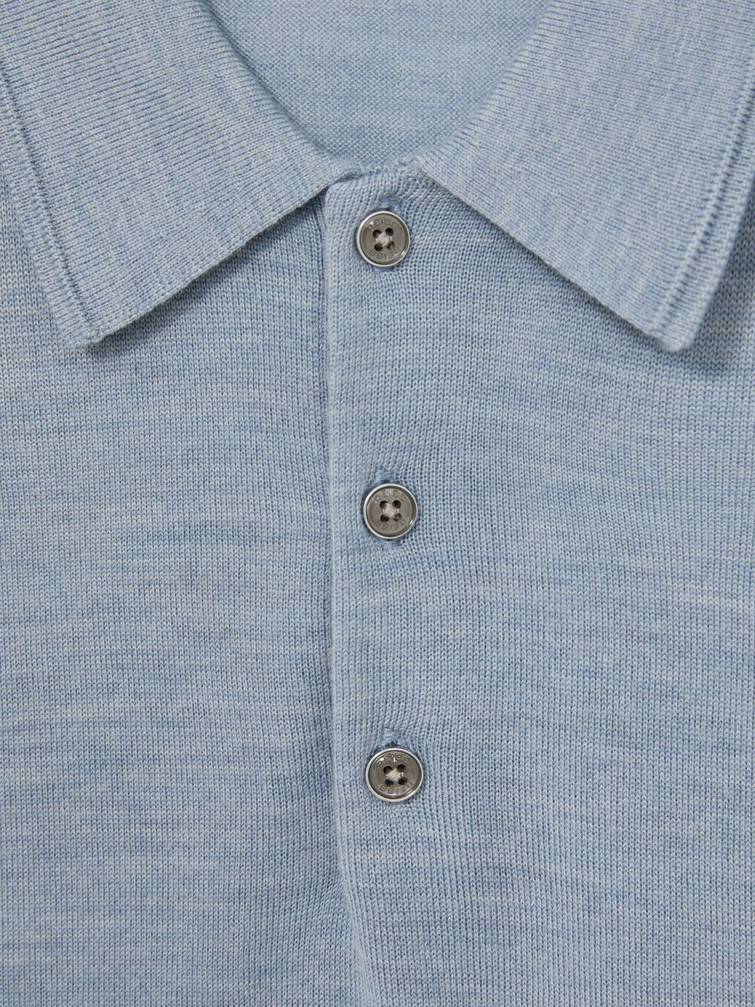 Merino Wool Polo Shirt Soft Blue | Men