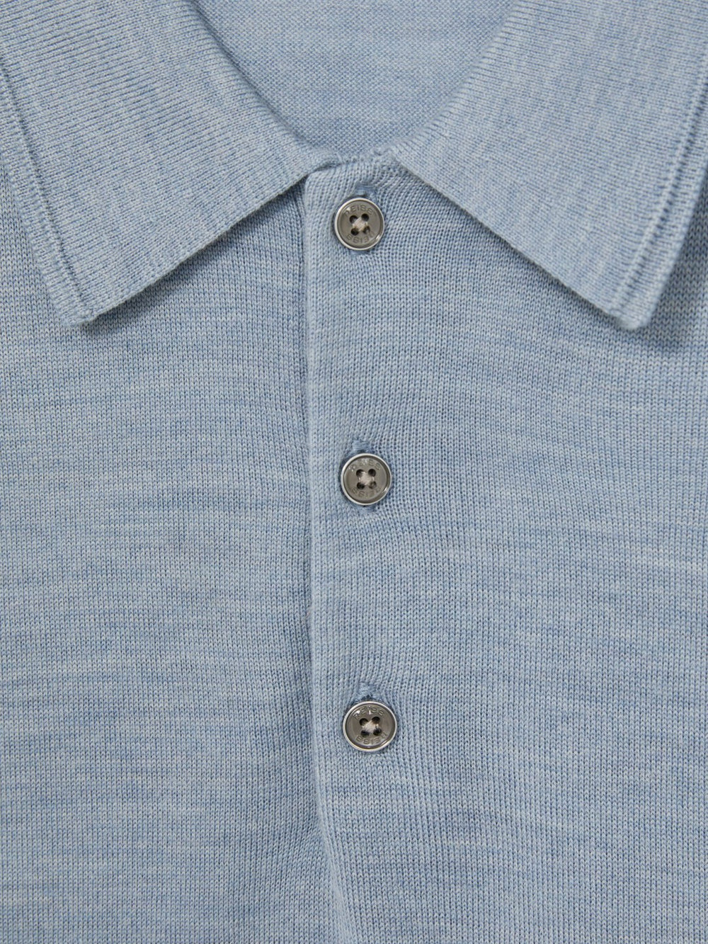 Merino Wool Polo Shirt Soft Blue | Men